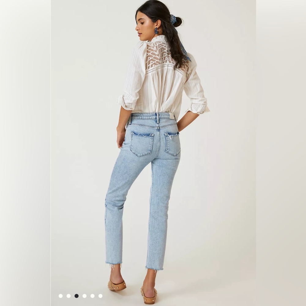 Paige Women’s‎ Jeans Cindy Crop 24 Raw Hem Light Wash - Picture 2 of 11